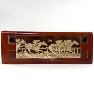 Leather Playing Card Case Horse Racing Theme 2 Deck Seagulls Nikki McClure